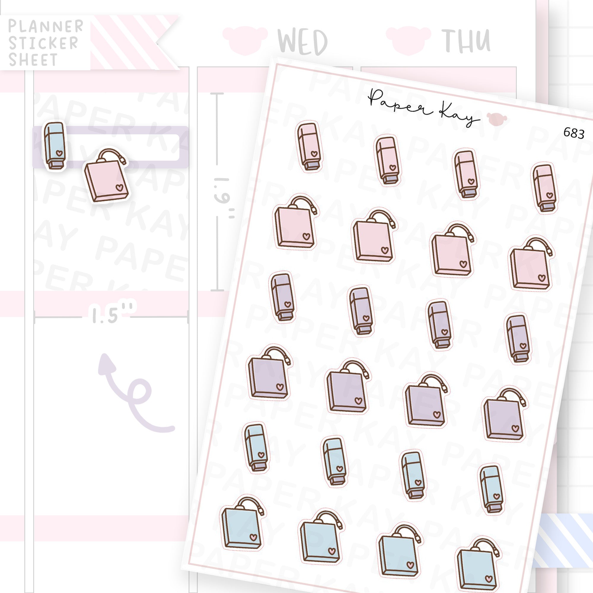 Back up Files/Thumb Drive/Hard Drive Planner Sticker Sheet