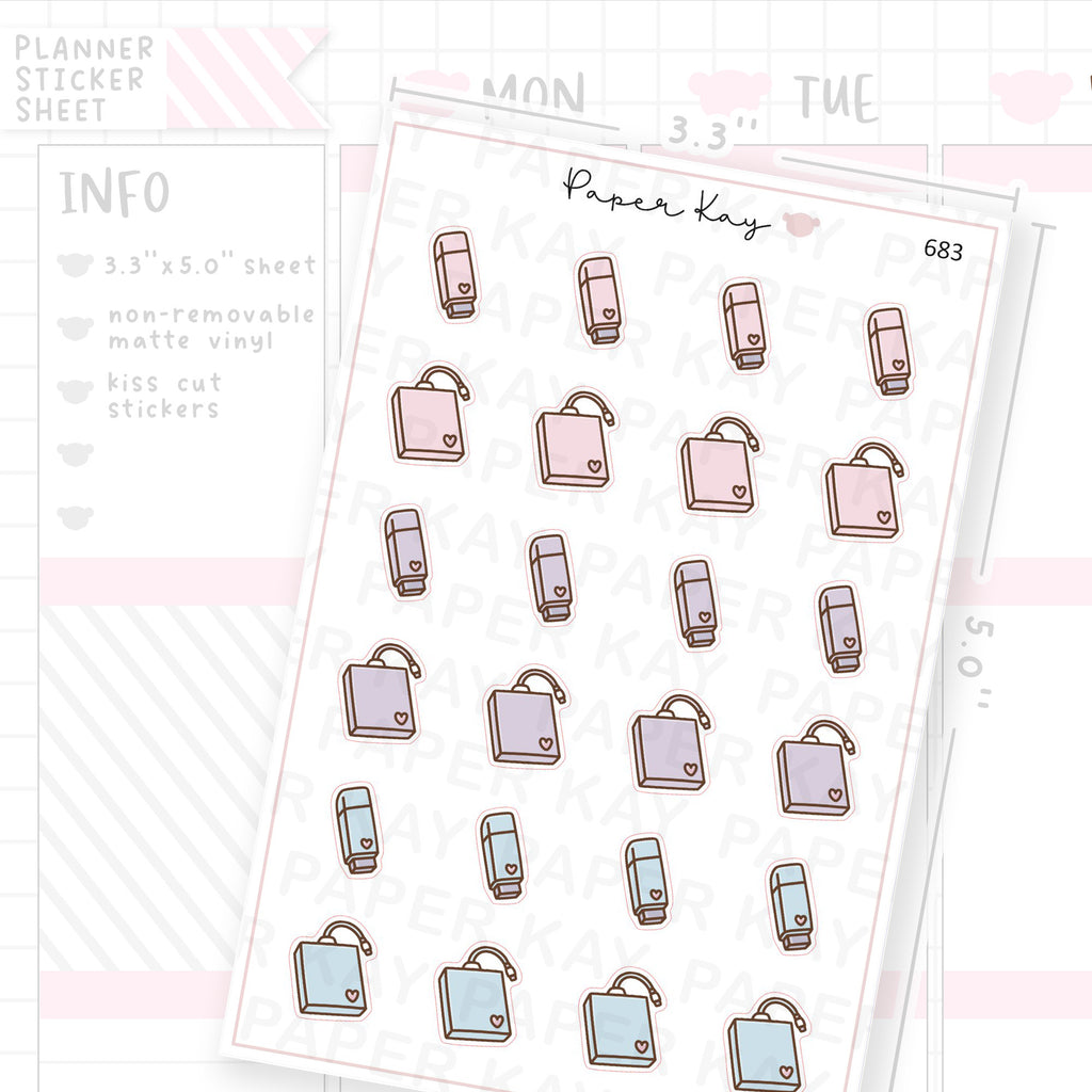 Back up Files/Thumb Drive/Hard Drive Planner Sticker Sheet