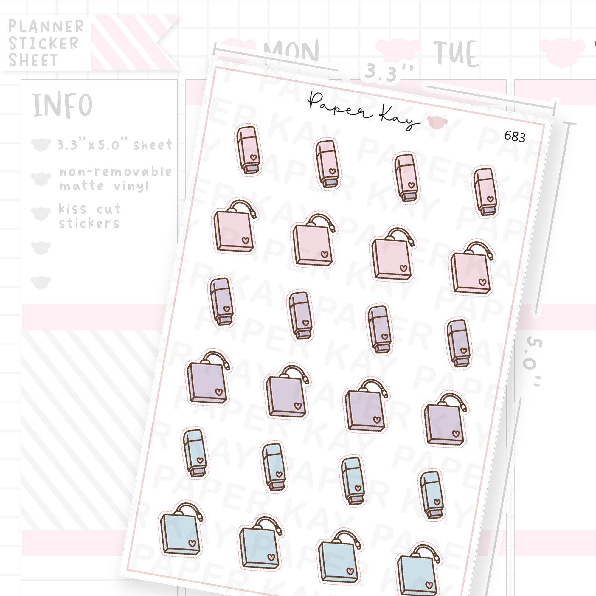 Back up Files/Thumb Drive/Hard Drive Planner Sticker Sheet