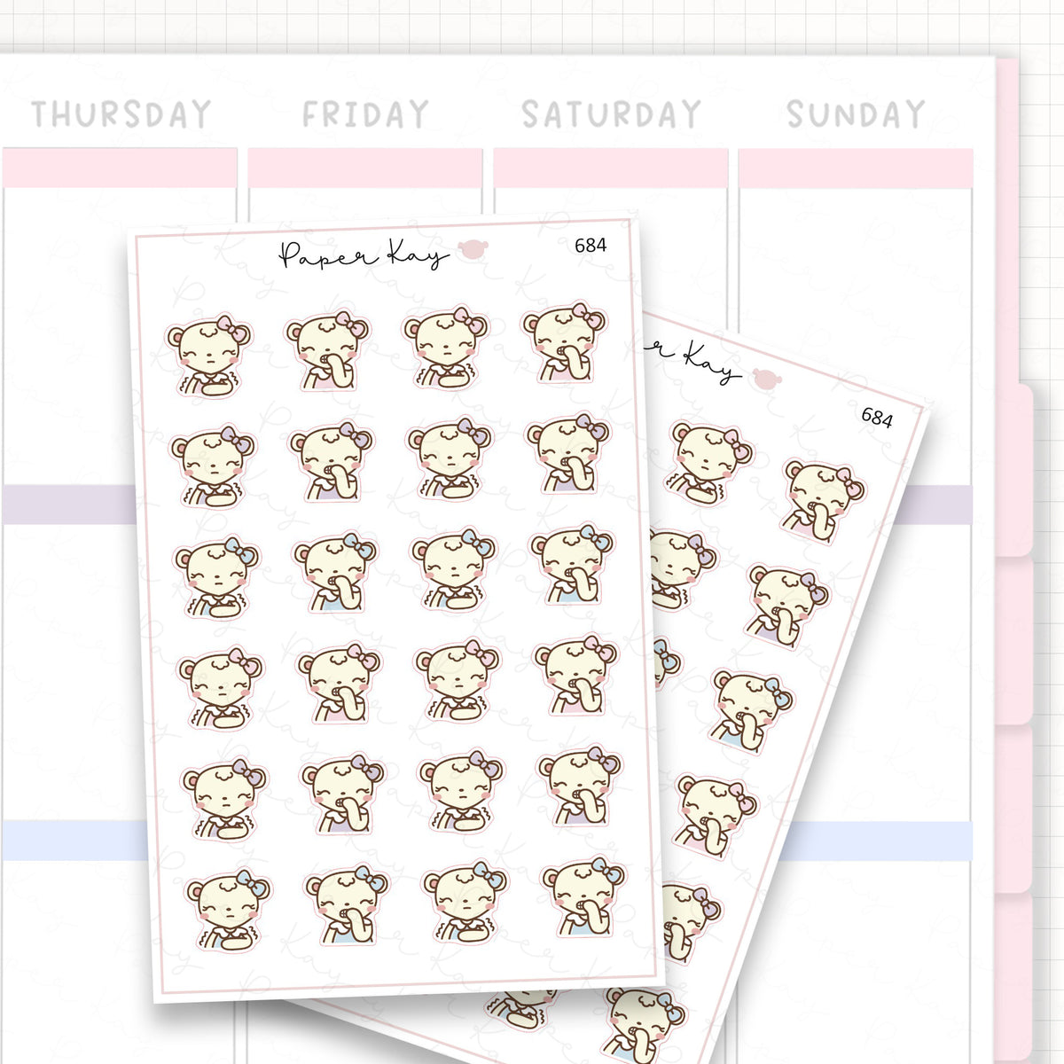 Sticker sheet product measurement.