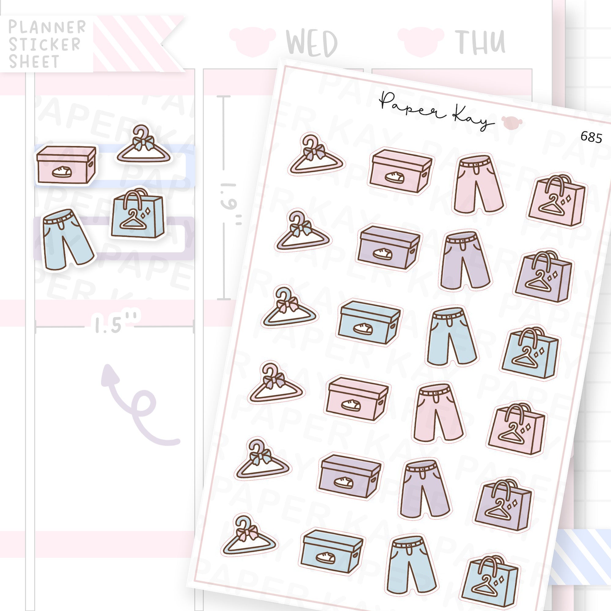 New Clothes and Shoes Planner Sticker Sheet