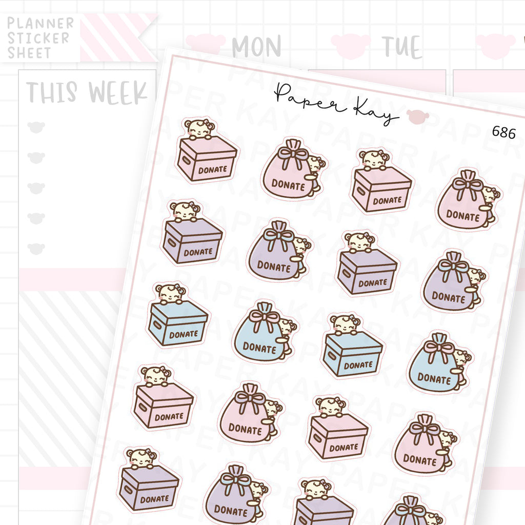 Donate Planner Sticker Sheet