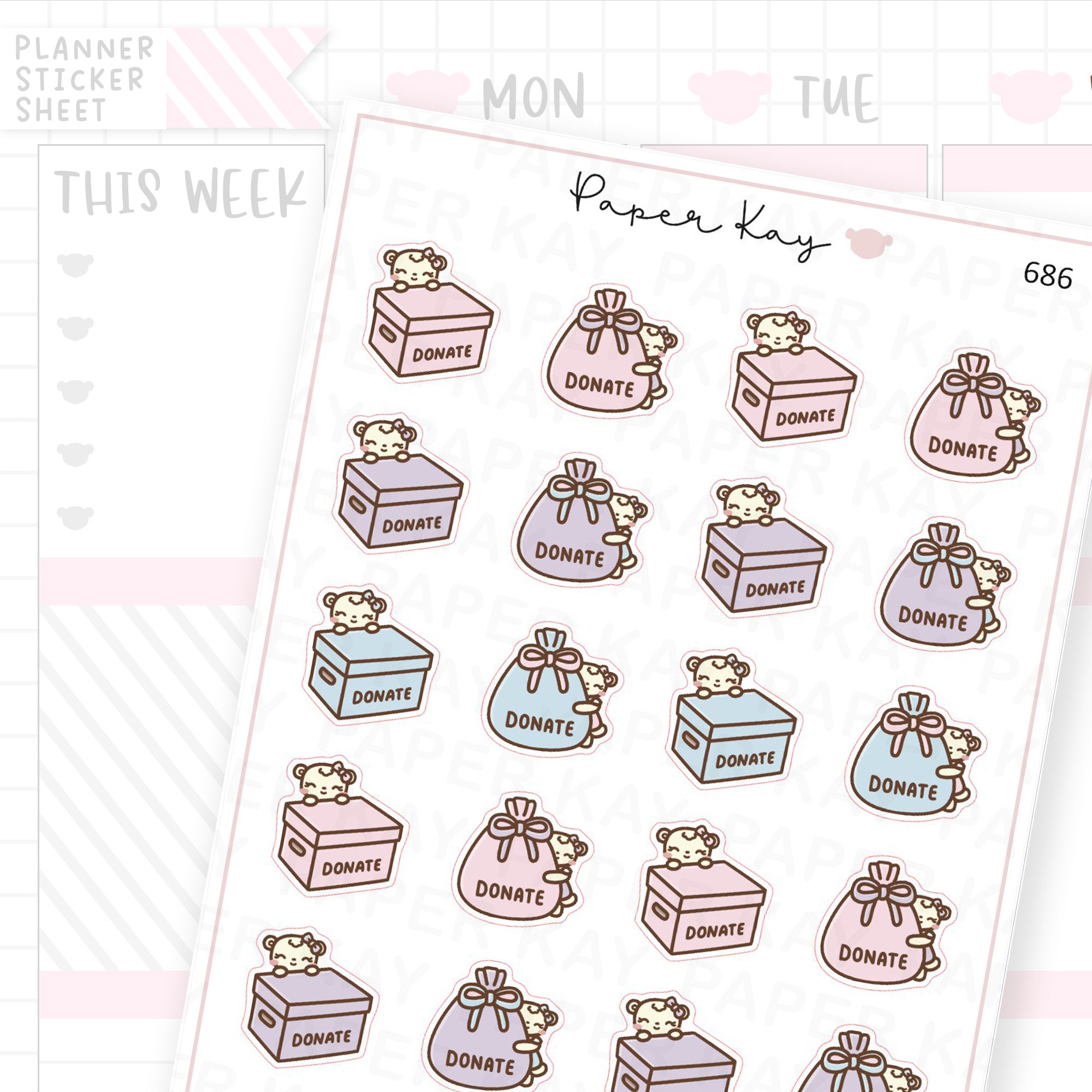 Donate Planner Sticker Sheet