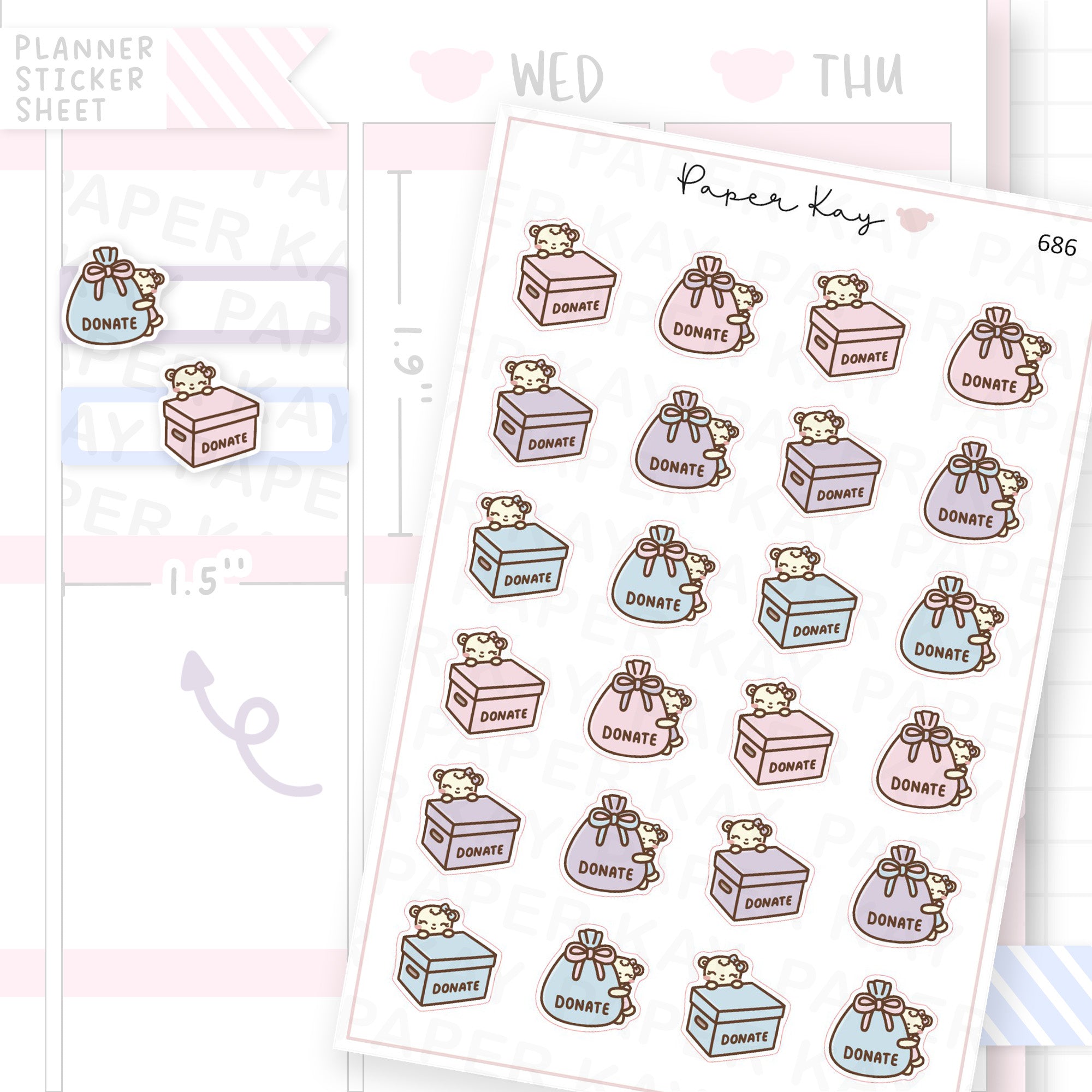 Donate Planner Sticker Sheet