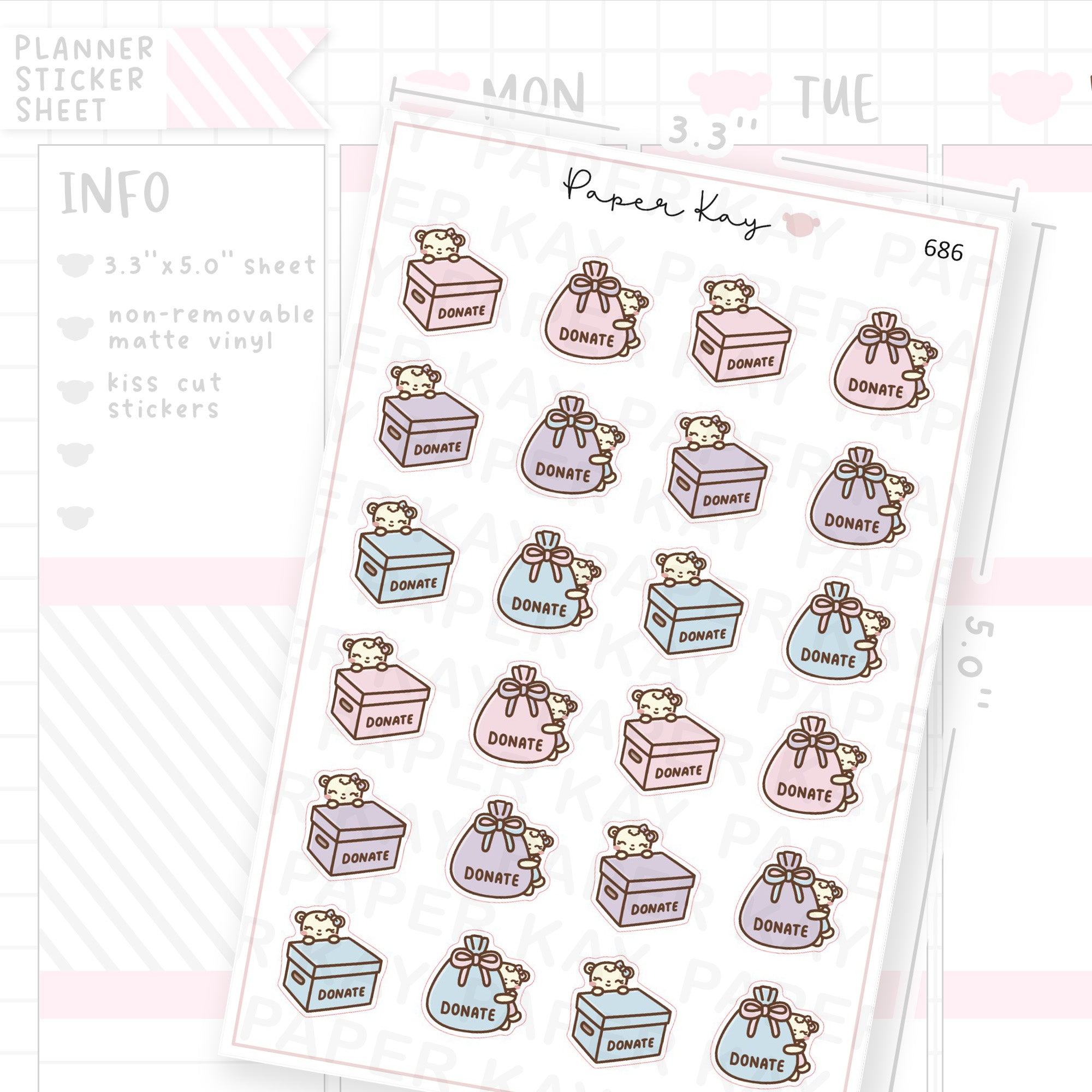 Donate Planner Sticker Sheet