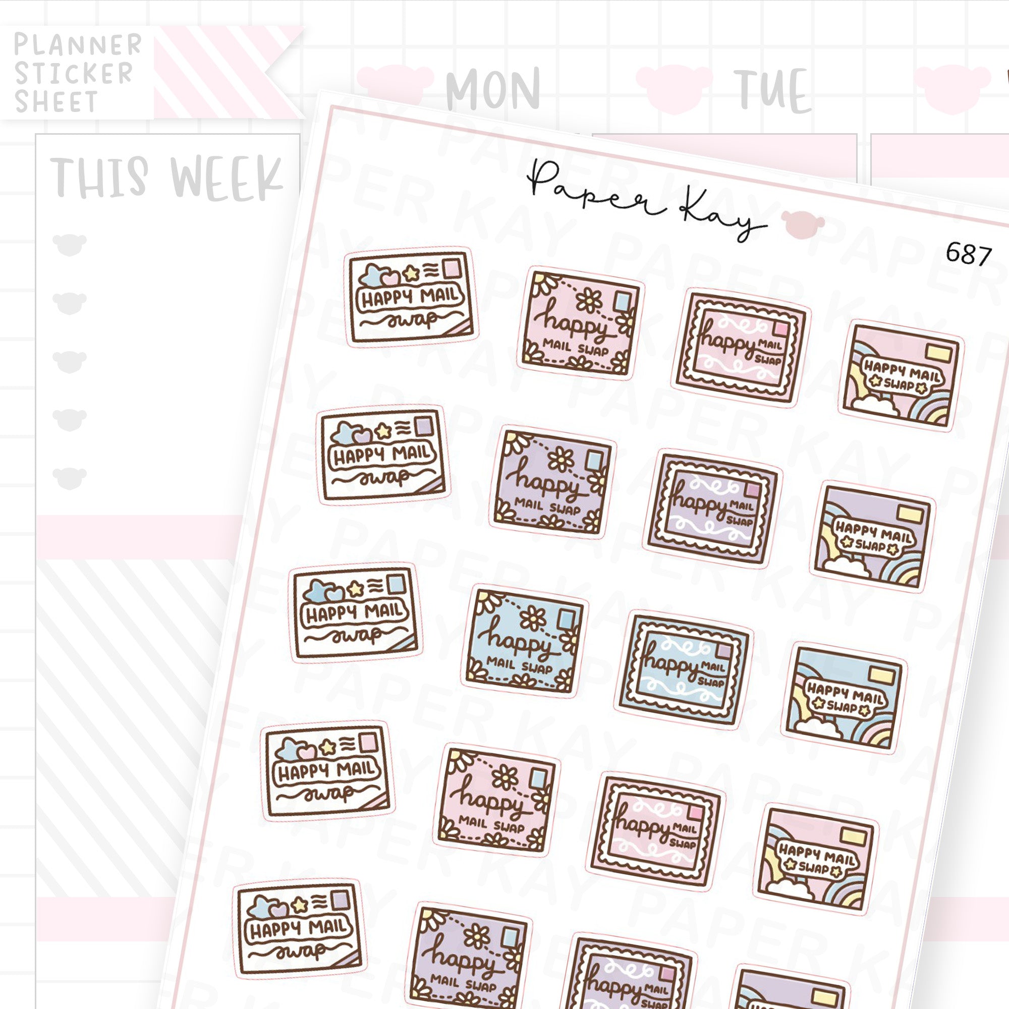 Happy Mail Swap Planner Sticker Sheet