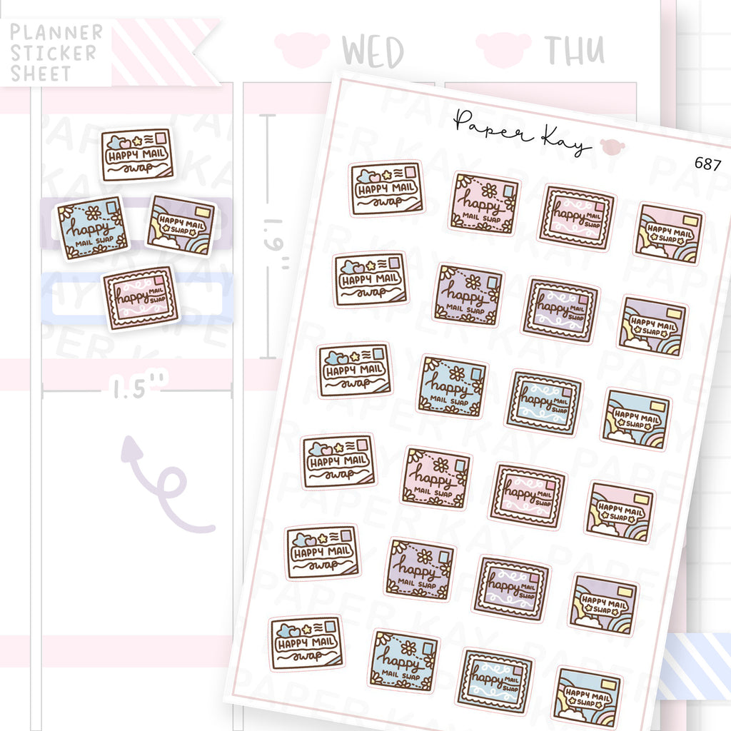 Happy Mail Swap Planner Sticker Sheet