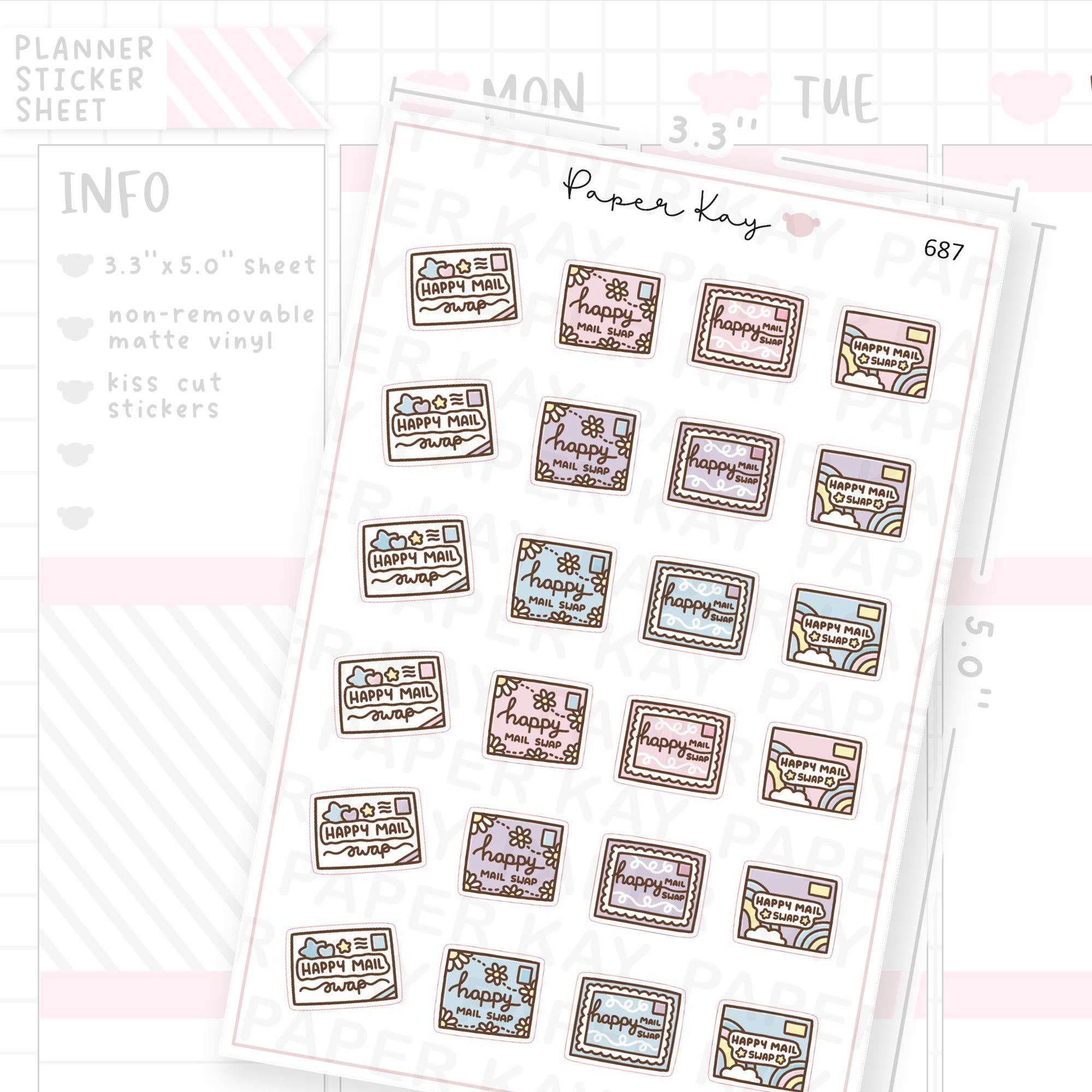 Happy Mail Swap Planner Sticker Sheet