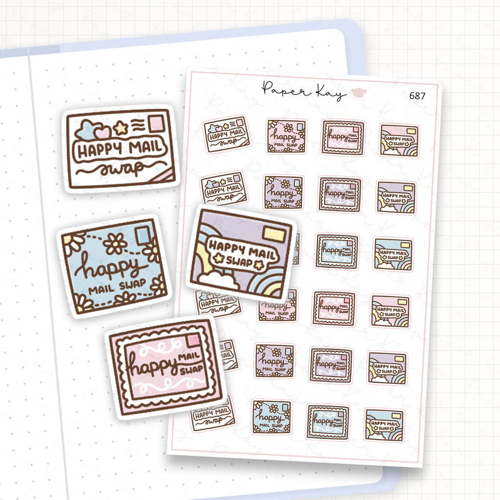 Zoomed in image of the doodles from a character planner sticker sheet.