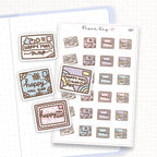 Zoomed in image of the doodles from a character planner sticker sheet.