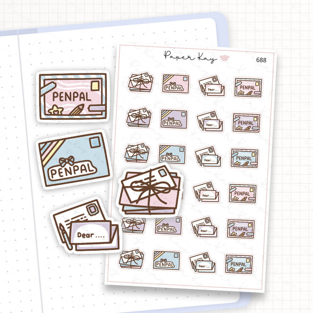 Zoomed in image of the doodles from a character planner sticker sheet.