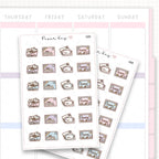 Sticker sheet product measurement.