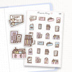 Zoomed in image of the doodles from a character planner sticker sheet.