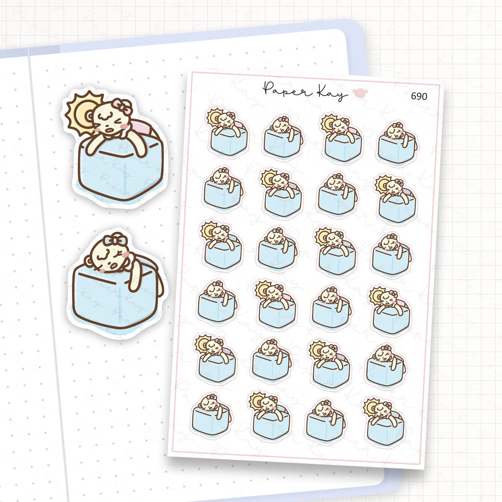 Zoomed in image of the doodles from a character planner sticker sheet.