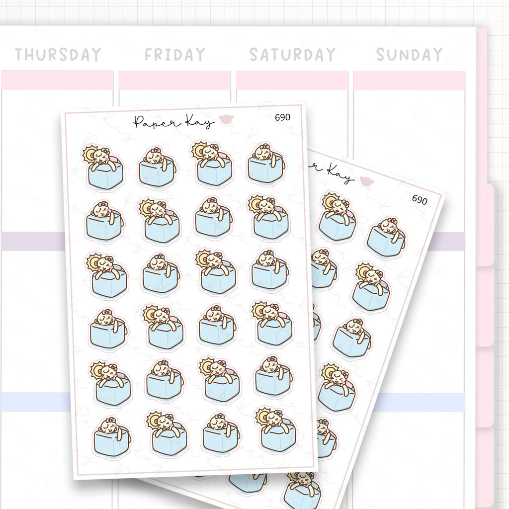 Sticker sheet product measurement.
