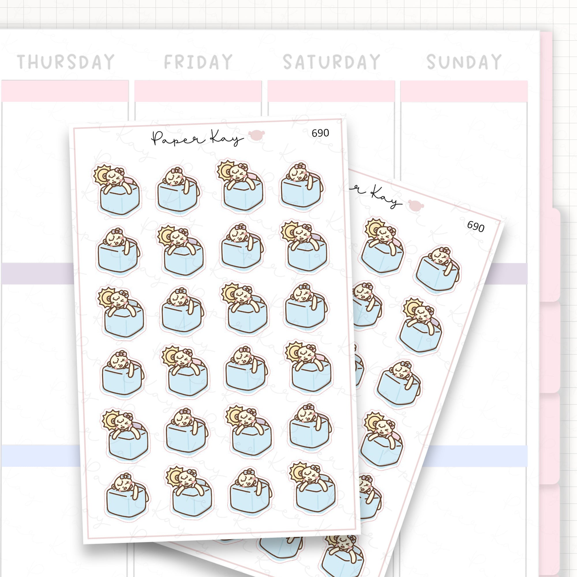 Sticker sheet product measurement.