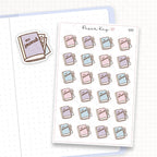 Zoomed in image of the doodles from a character planner sticker sheet.
