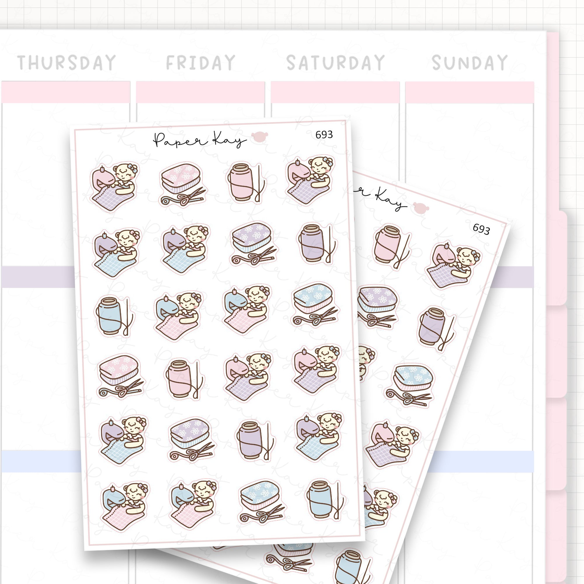 Sticker sheet product measurement.