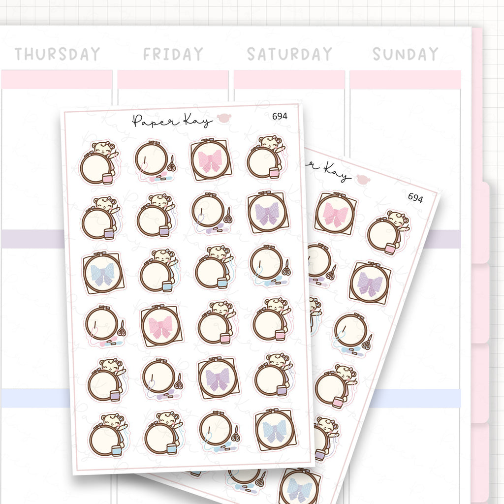 Sticker sheet product measurement.