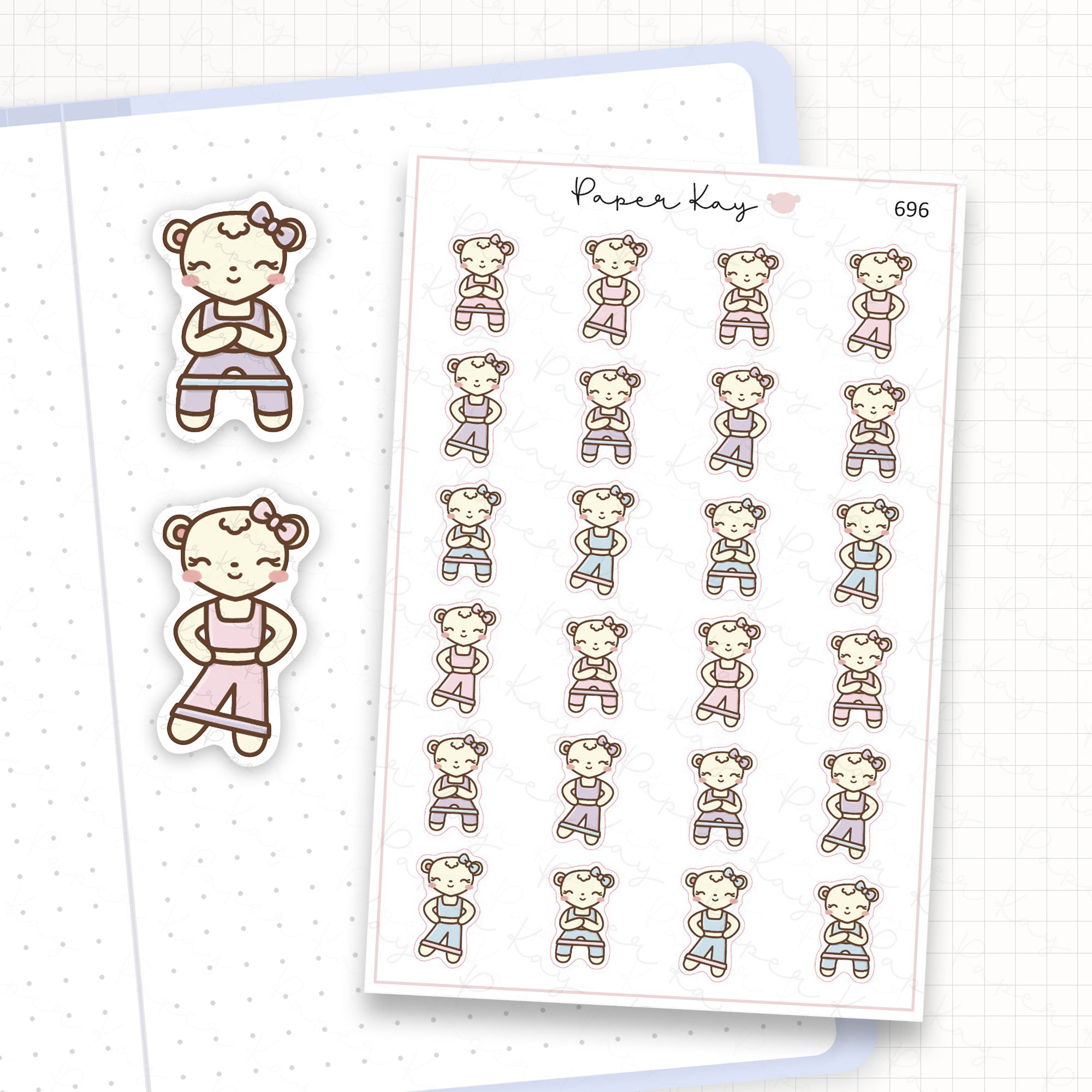 Zoomed in image of the doodles from a character planner sticker sheet.
