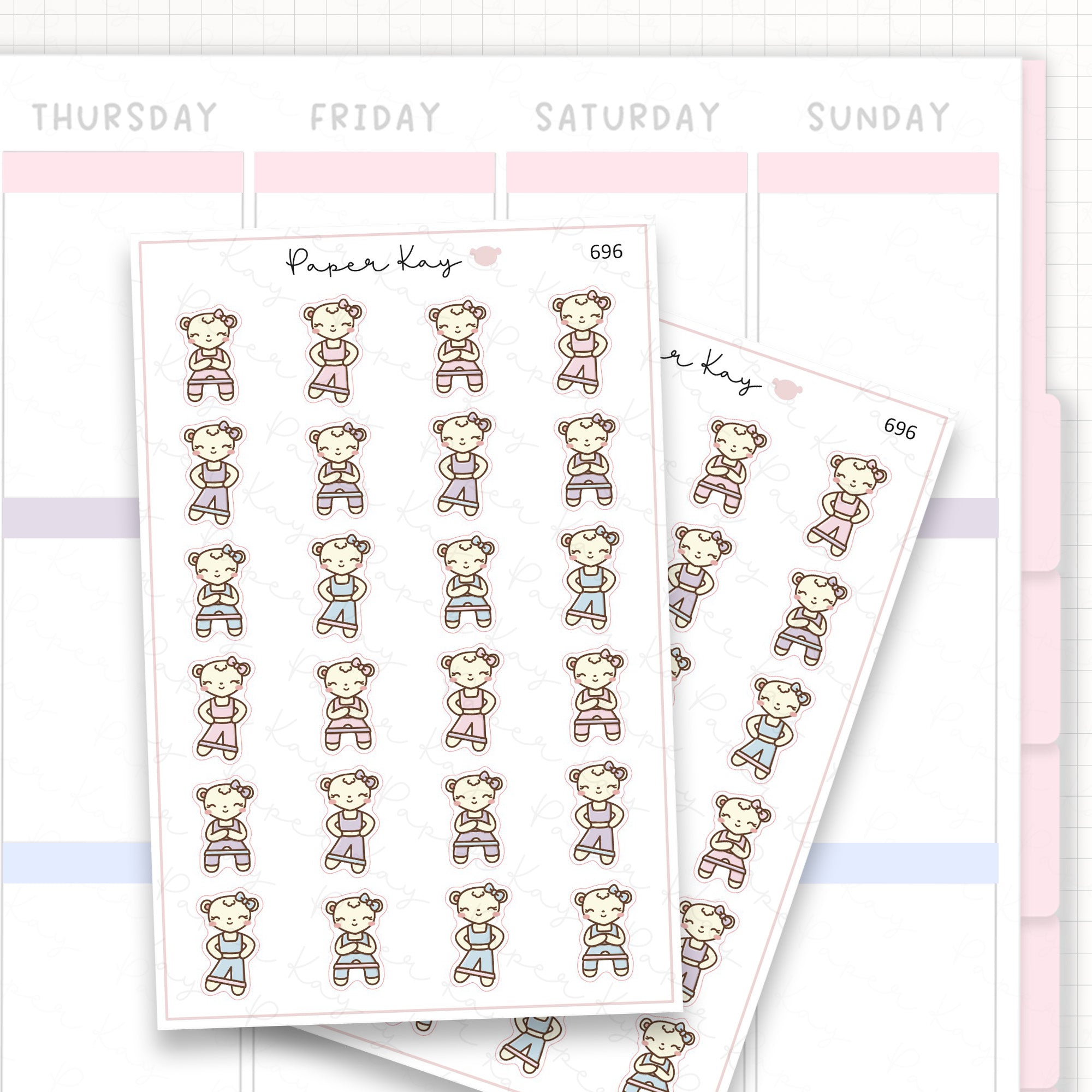 Sticker sheet product measurement.