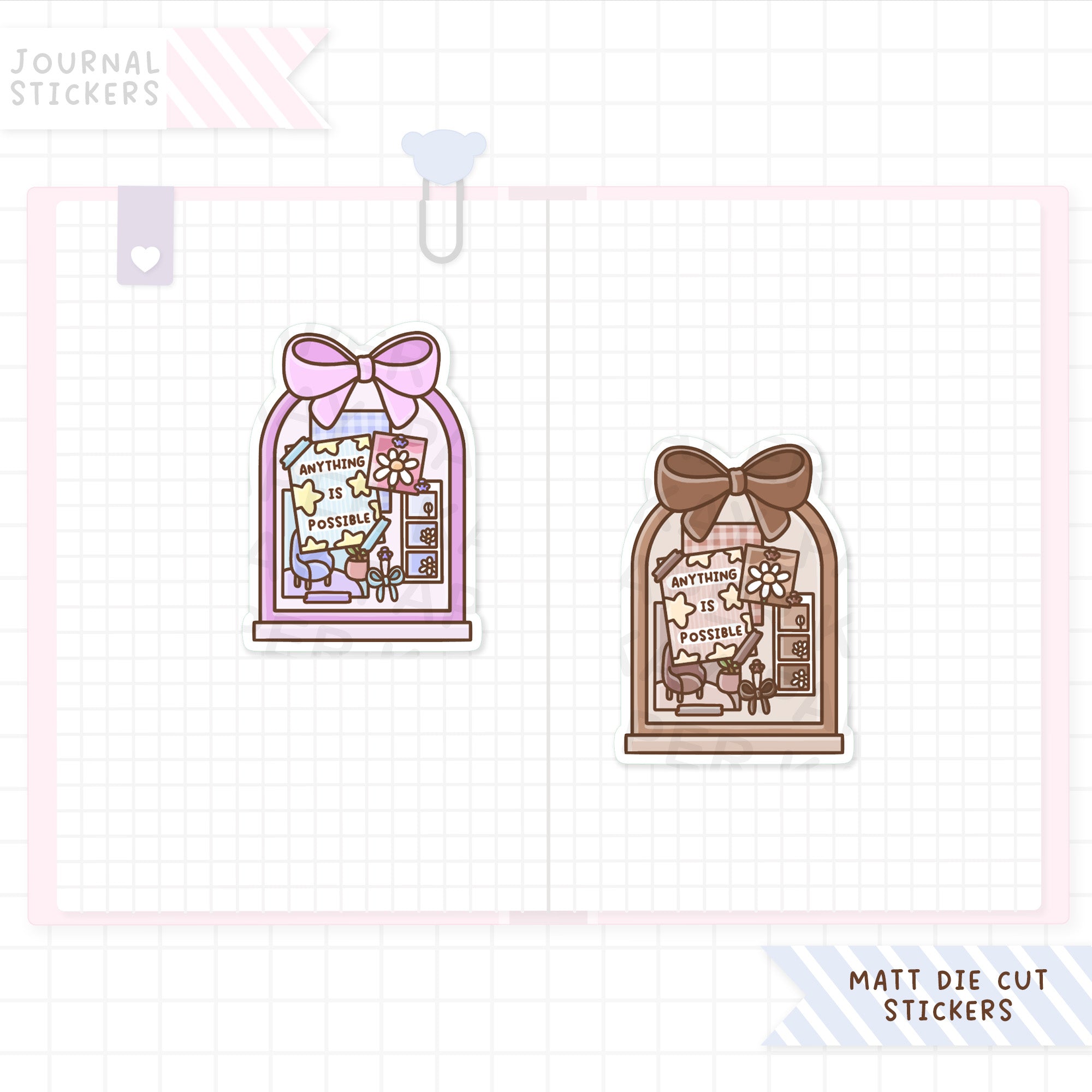 Anything is Possible Pin Board Matt Sticker Die Cut