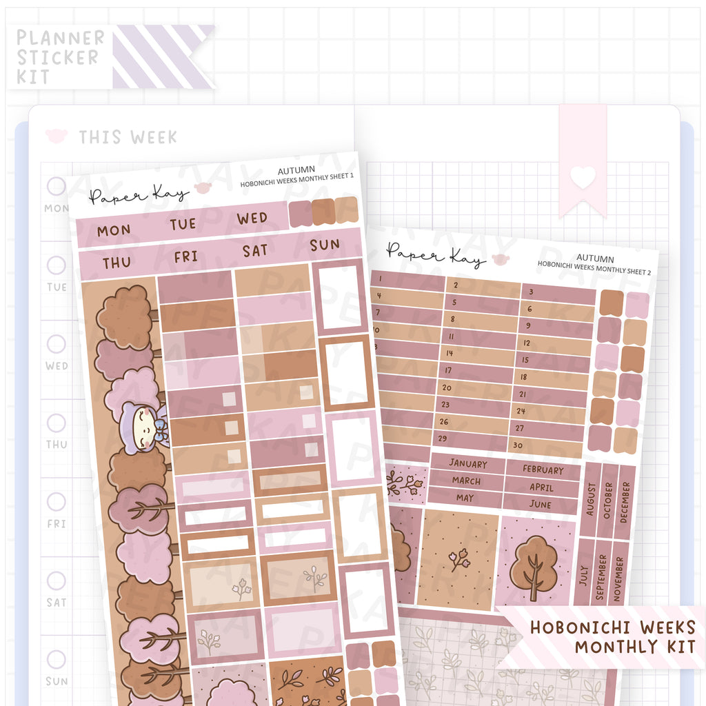 Autumn Hobonichi Weeks Monthly Sticker Kit