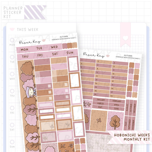 Autumn Hobonichi Weeks Monthly Sticker Kit