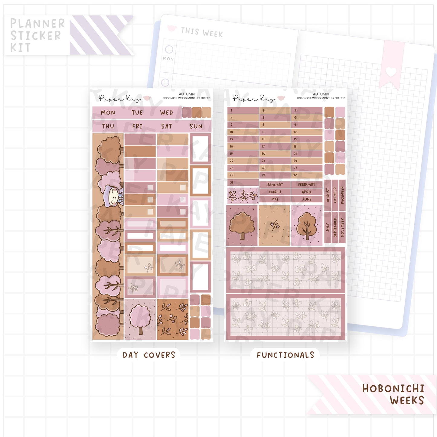 Autumn Hobonichi Weeks Monthly Sticker Kit