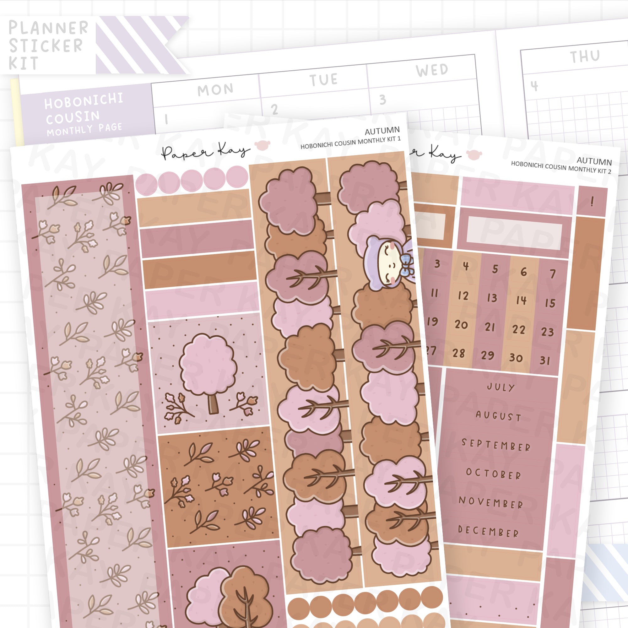 Autumn Hobonichi Cousin Monthly Sticker Kit