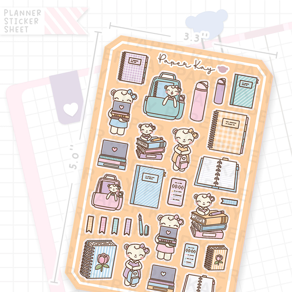 Back to School Dot the Bear Bujo Deco Stickers
