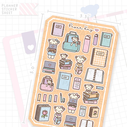 Back to School Dot the Bear Bujo Deco Stickers