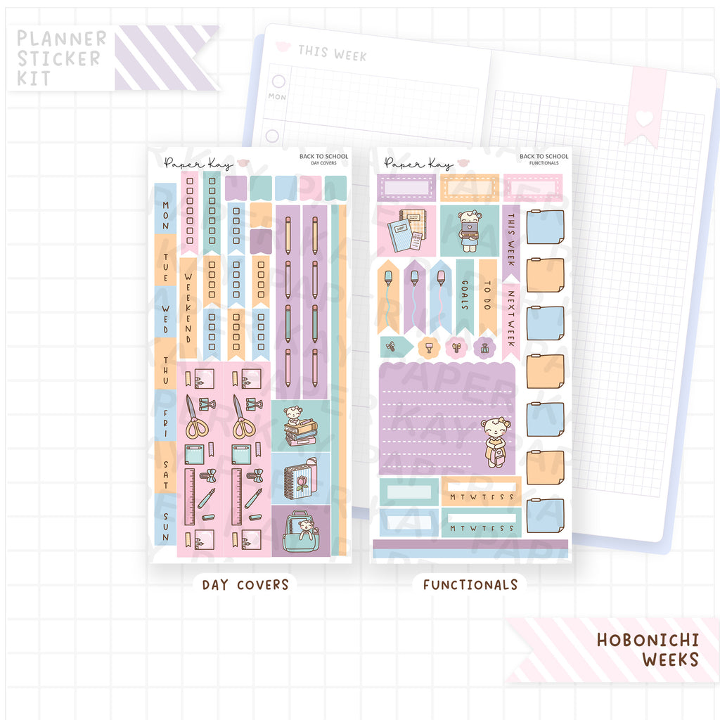 Back to School Hobonichi Weeks Sticker Kit