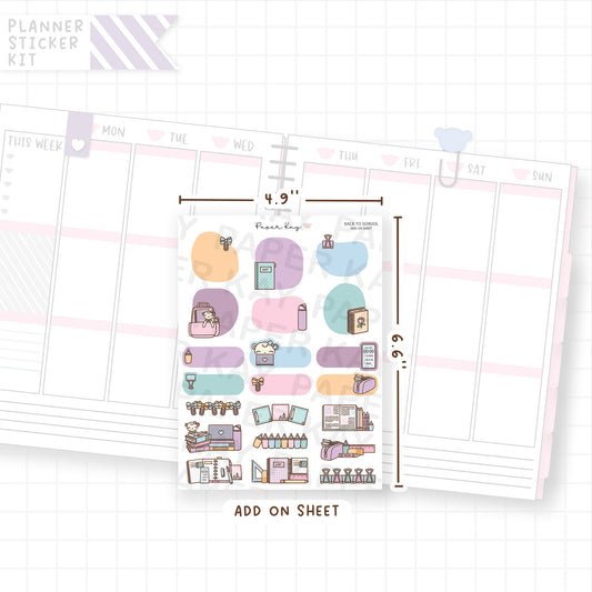Back to School Weekly Vertical Kit Add On Sheet