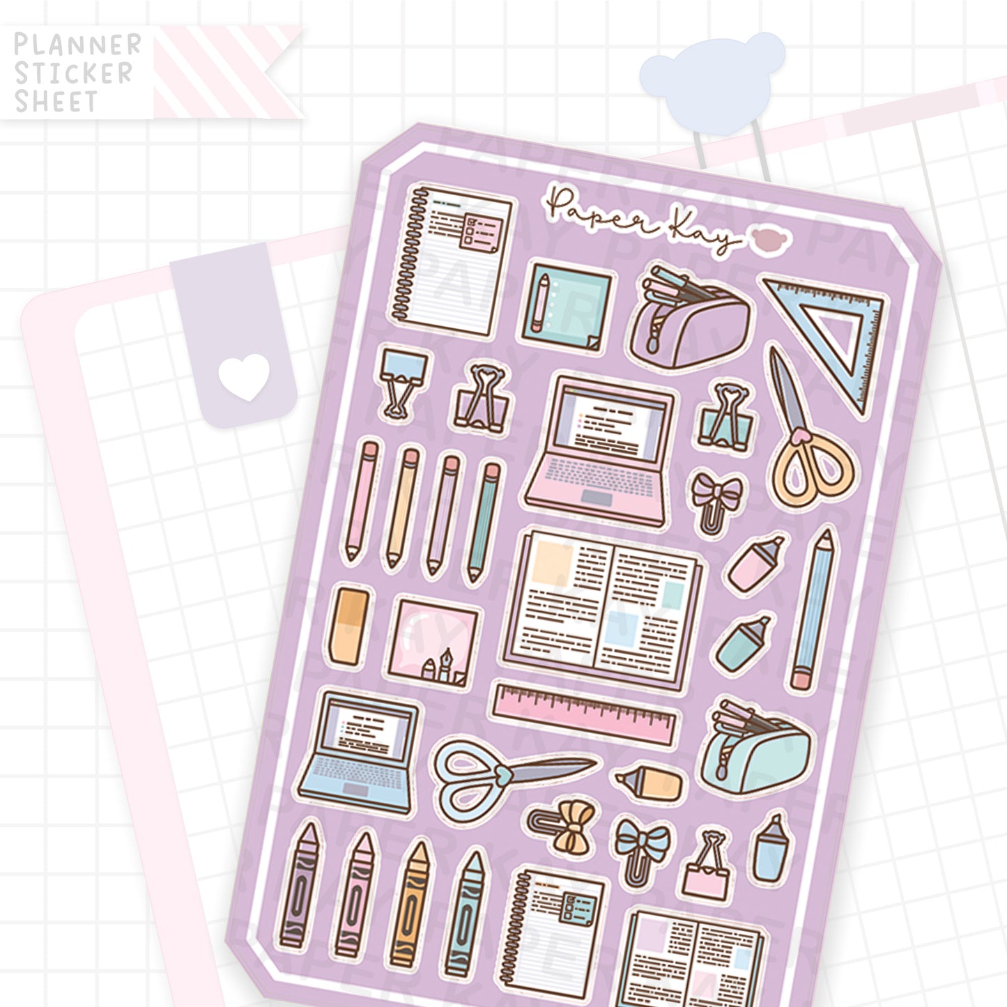 Back to School Stationery Bujo Deco Stickers