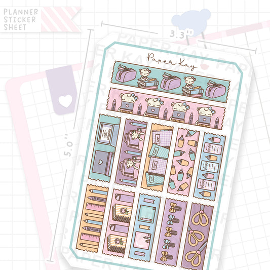 Back to School Washi Strip Bujo Deco Stickers