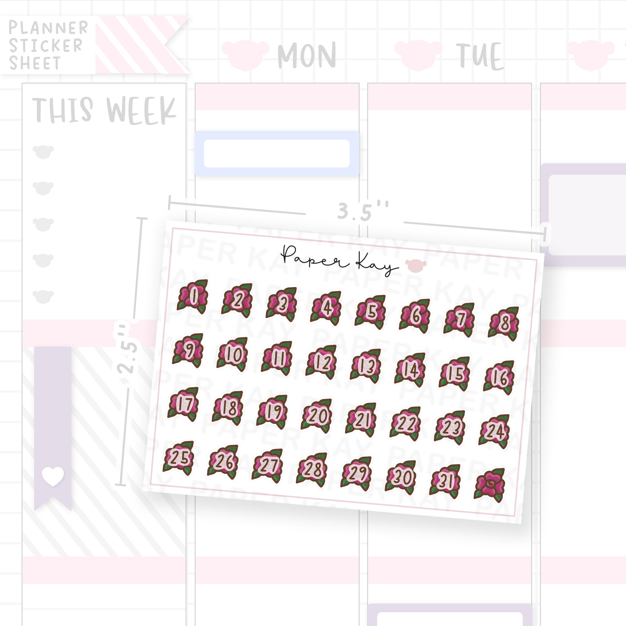Boot House Flower Date Dot Stickers