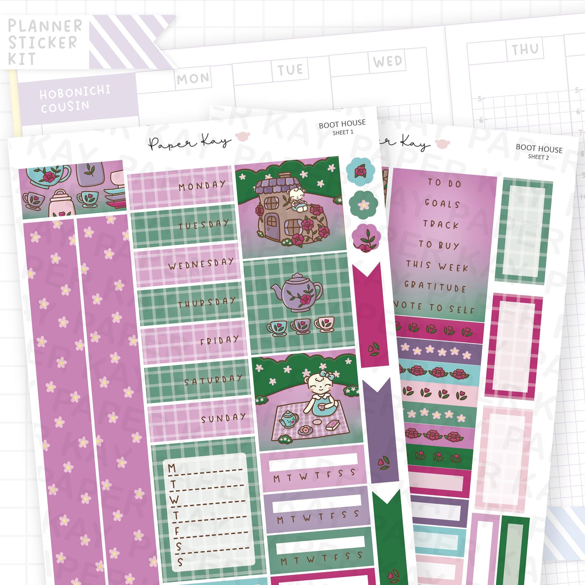 Boot House Hobonichi Cousin Sticker Kit