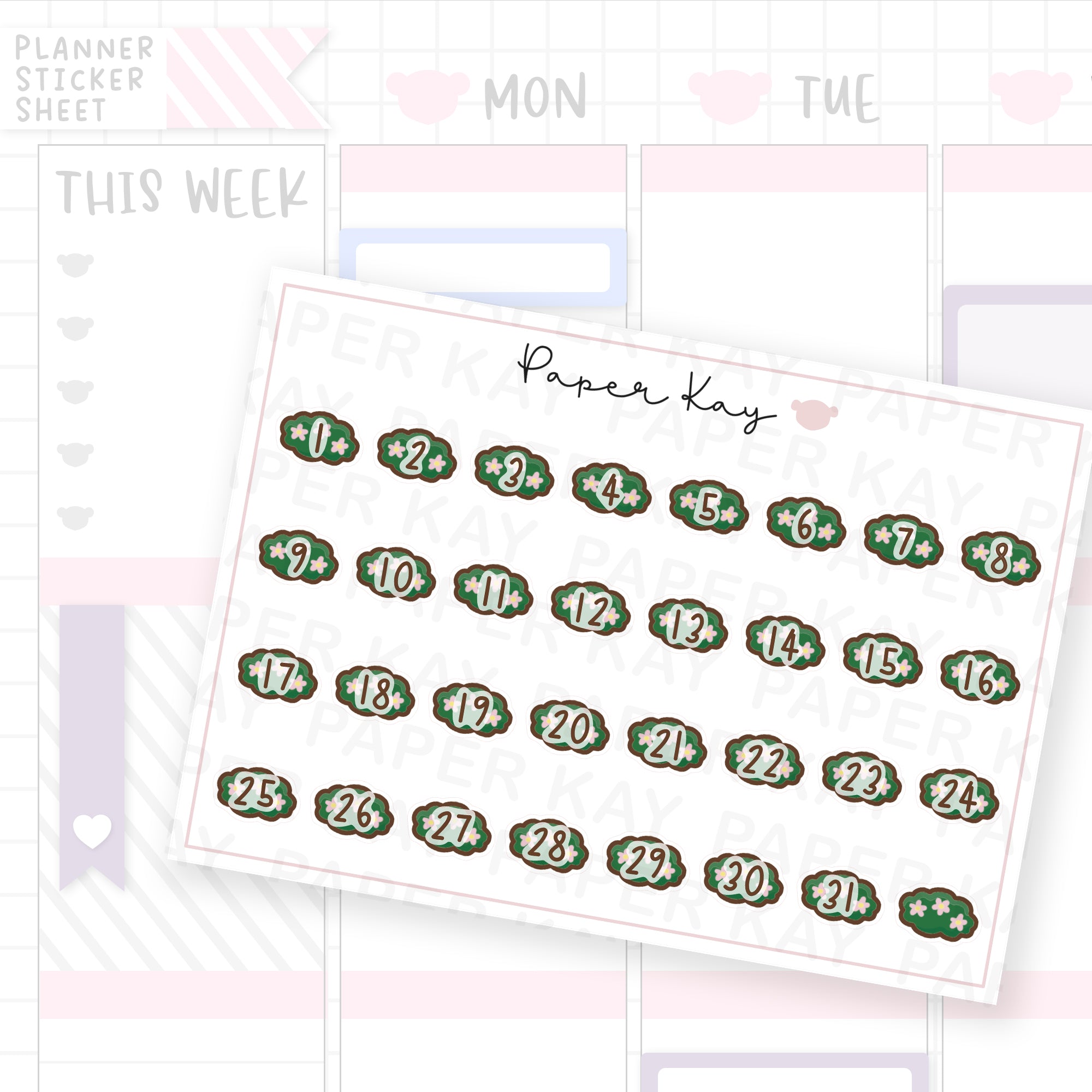 Boot House Shrub Date Dot Stickers