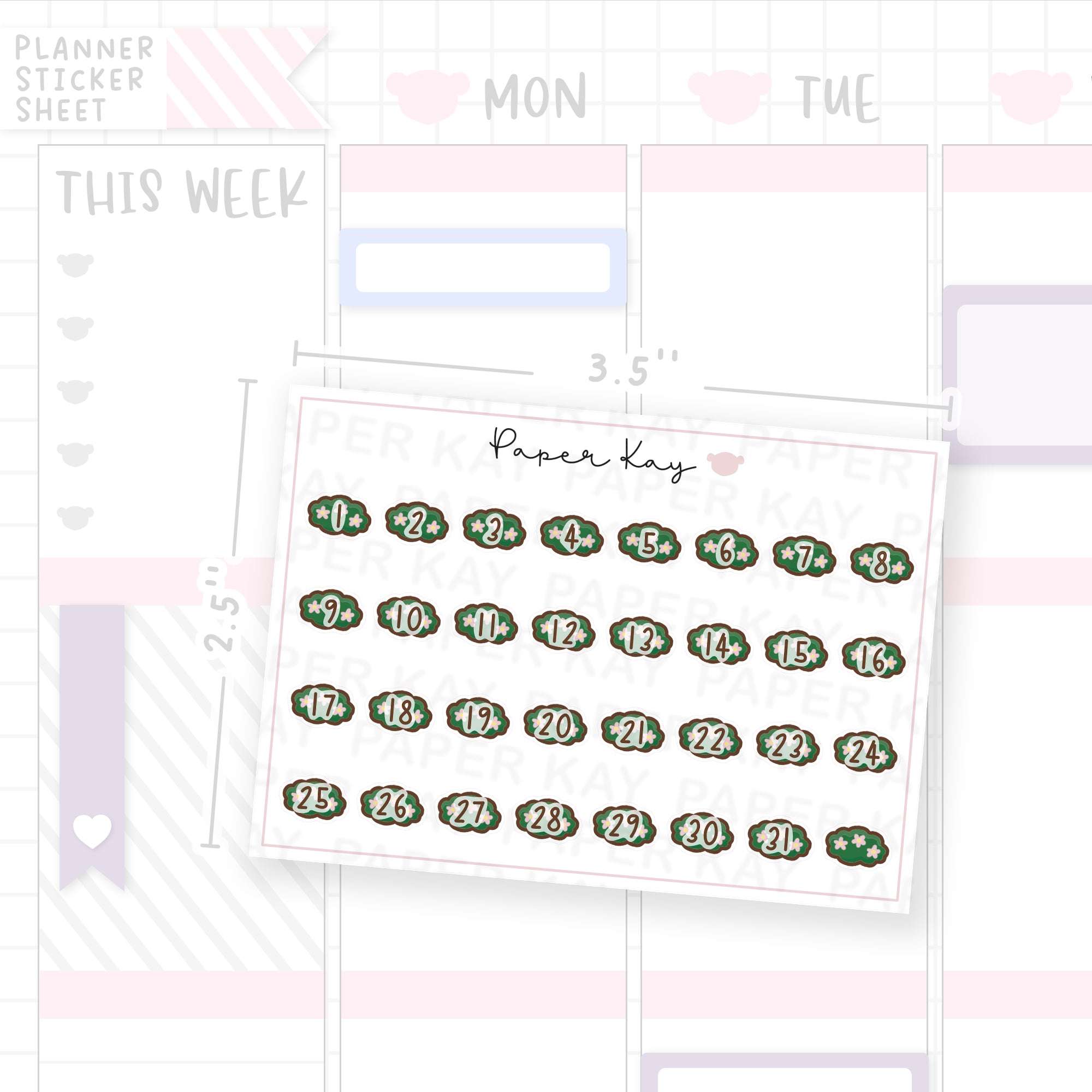 Boot House Shrub Date Dot Stickers