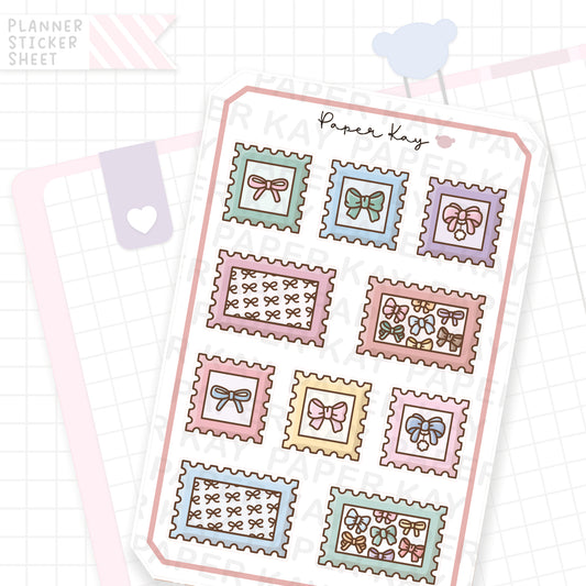 Bow Stamps Bujo Deco Stickers