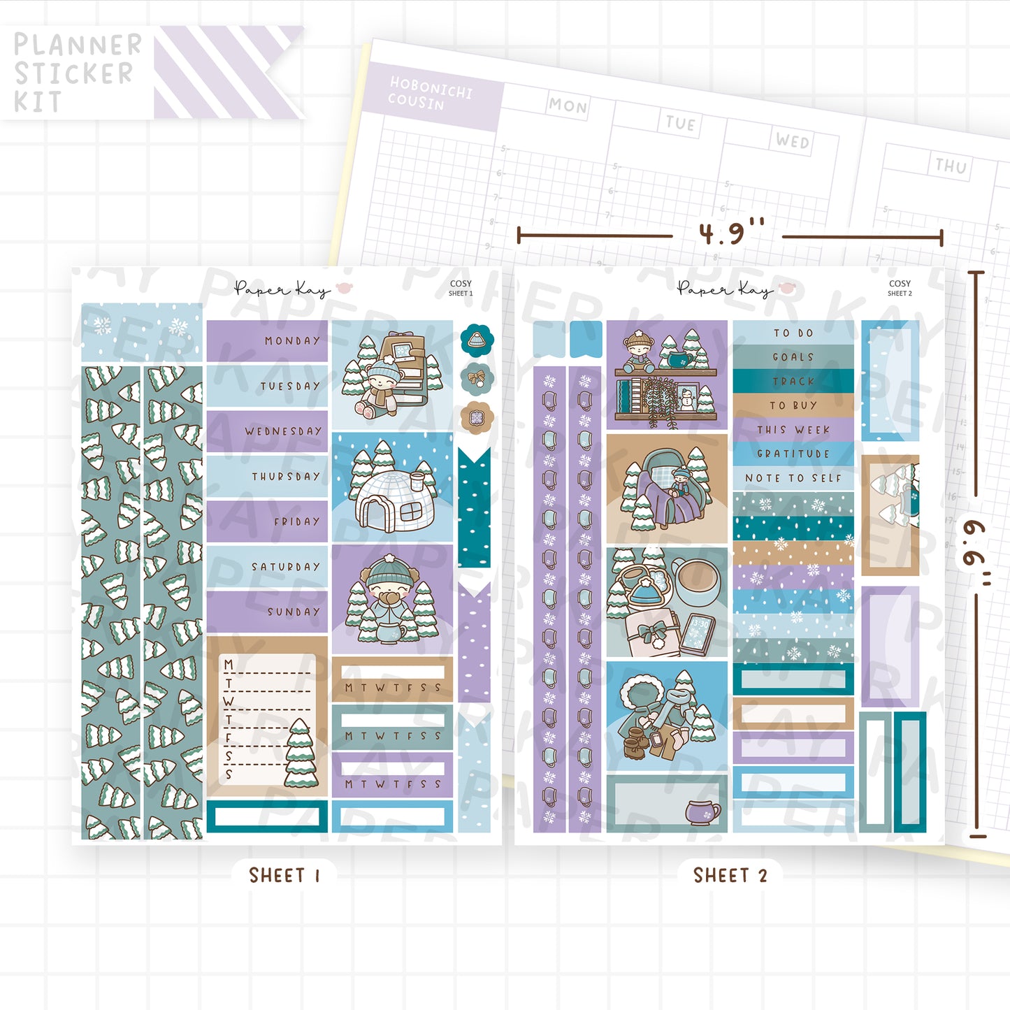 Cosy Hobonichi Cousin Sticker Kit