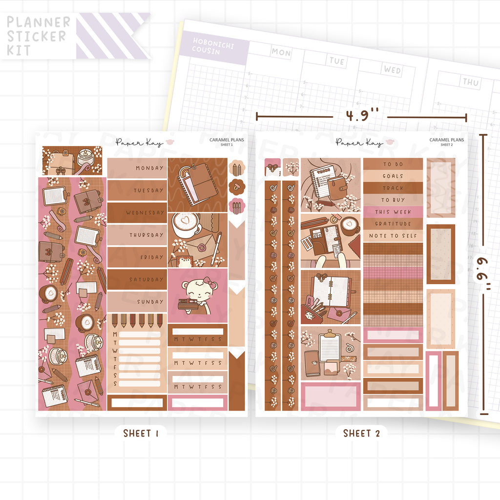 Caramel Plans Hobonichi Cousin Sticker Kit