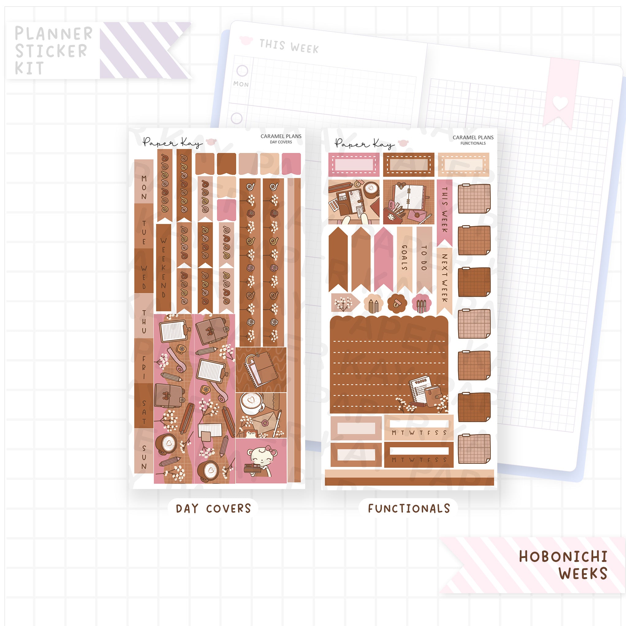 Caramel Plans Hobonichi Weeks Sticker Kit