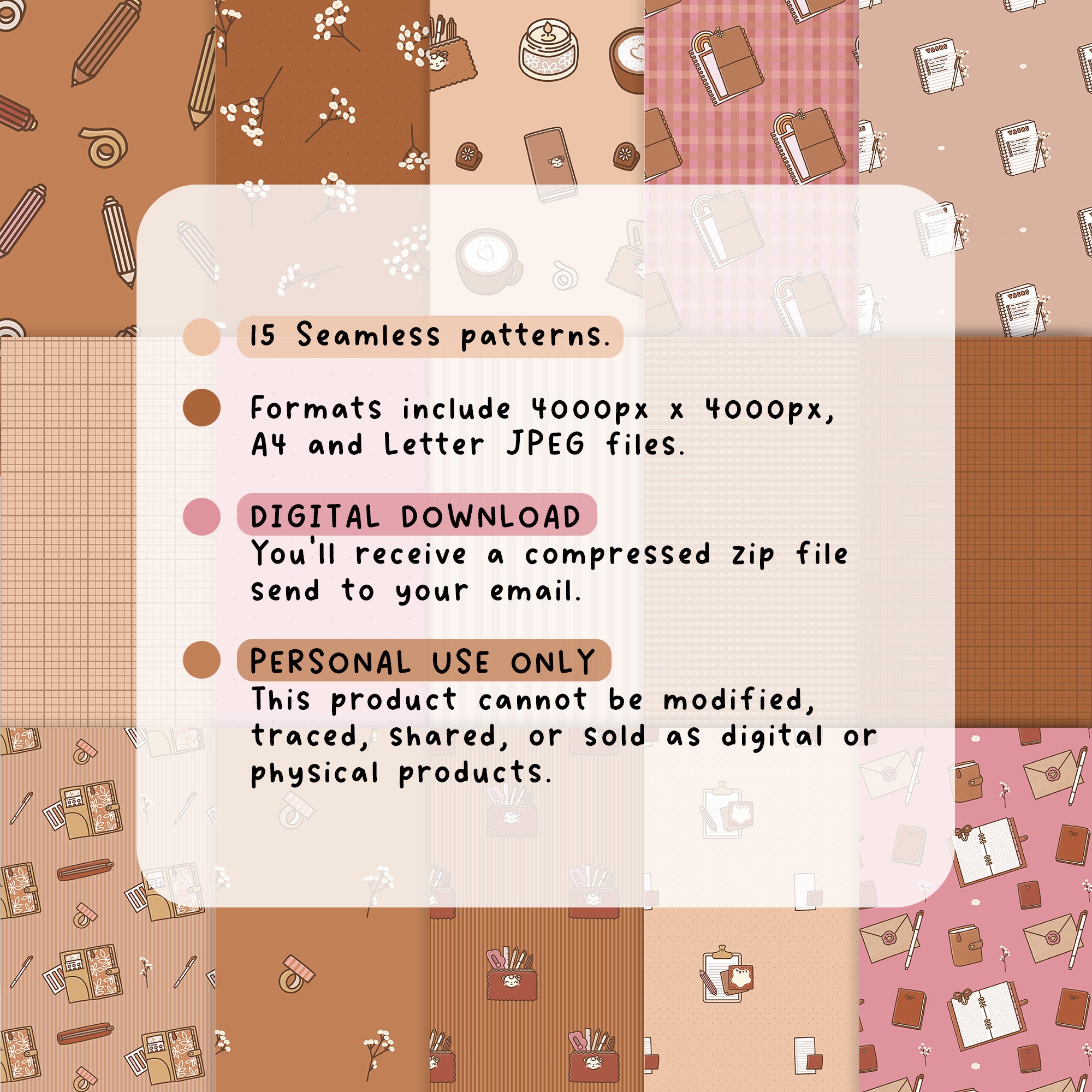 Caramel Plans Seamless Patterns