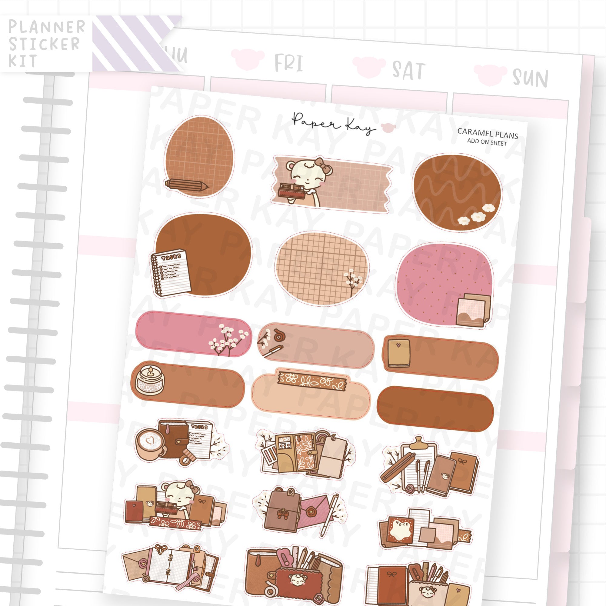 Caramel Plans Weekly Vertical Kit Add On Sheet