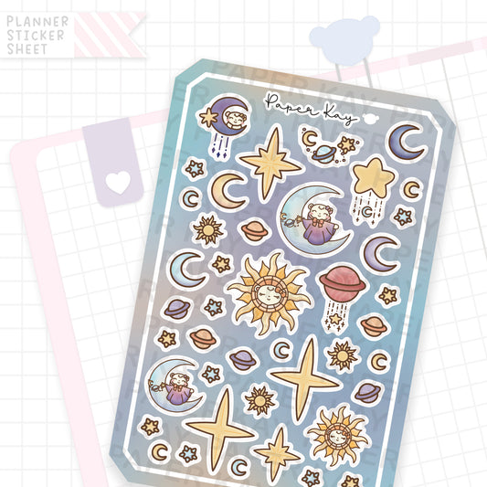 Celestial Blue Bujo Deco Stickers