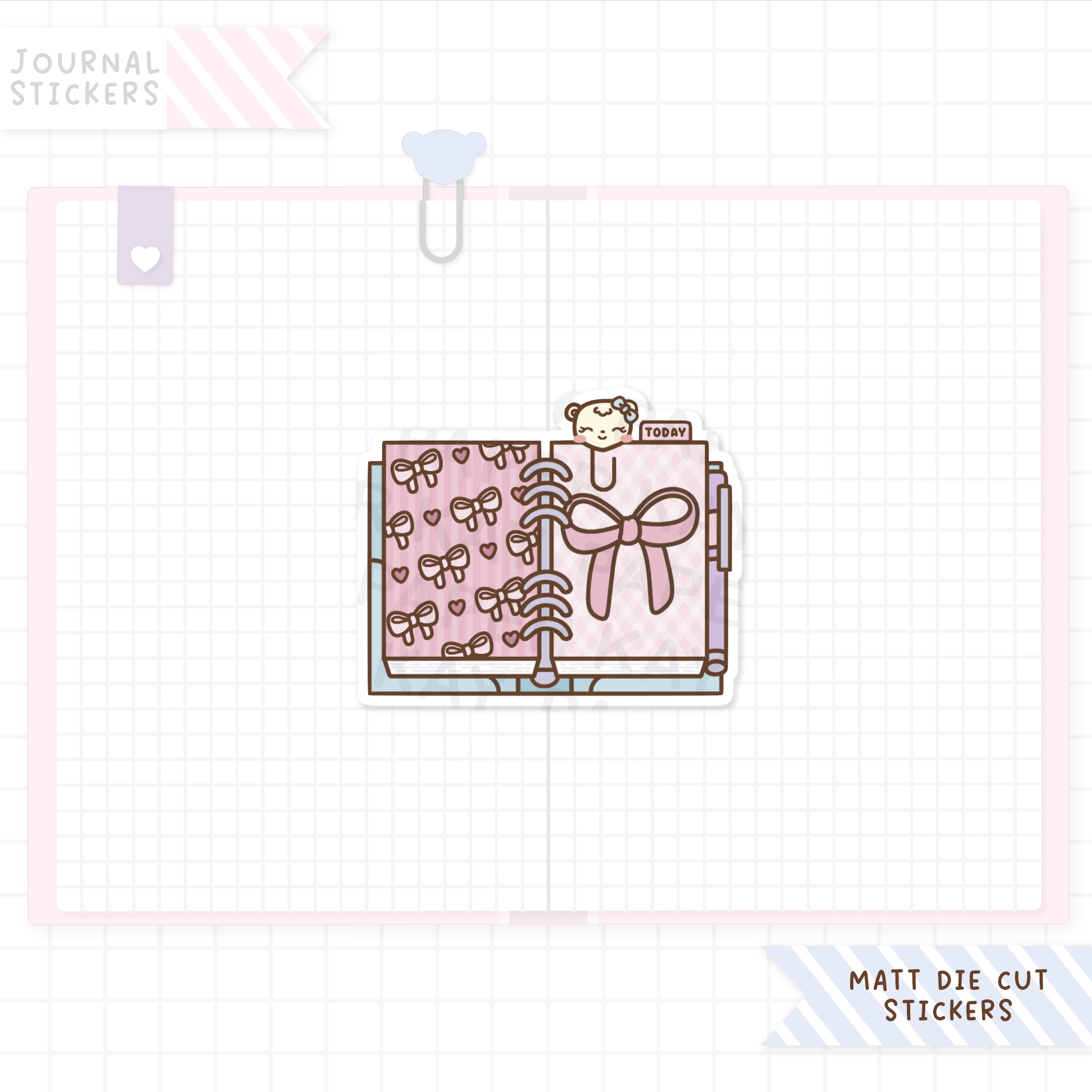 Charming Bows Planner Matt Sticker Die Cut