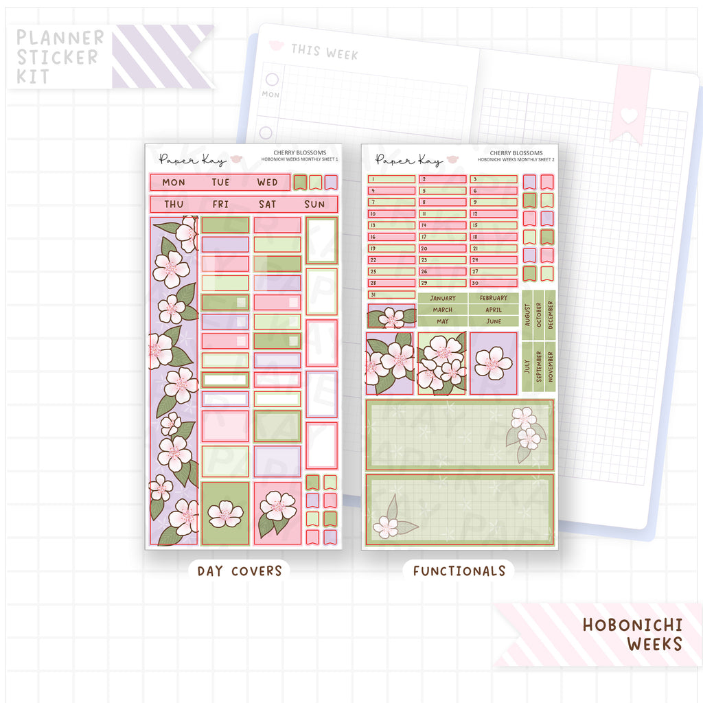 Cherry Blossoms Hobonichi Weeks Monthly Sticker Kit