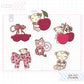 Cherry Ribbon Sticker Die Cuts